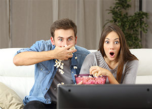 couple watching streaming TV
